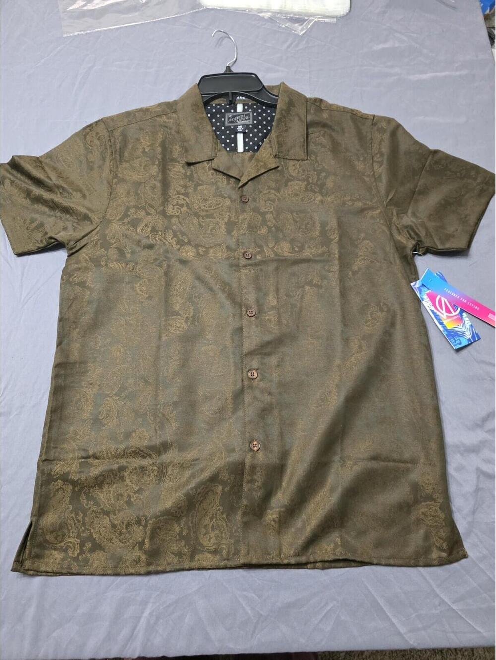 Modern Culture Shirt Mens M NWT Paisley Button Up Short Sleeve Luxe